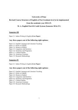 M A English Part II Ctedit system