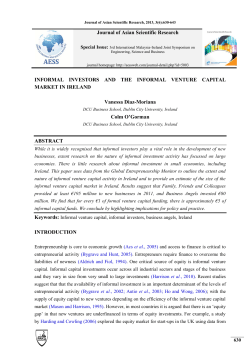 Informal investors and the informal venture capital - DORAS