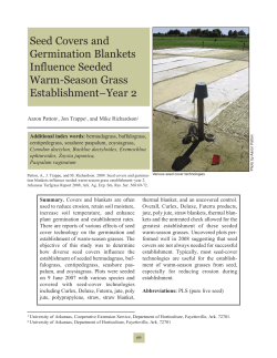 Seed Covers and Germination Blankets Influence Seeded Warm