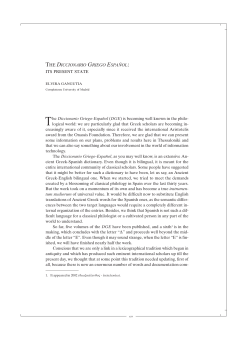 THE DICCIONARIO GRIEGO ESPA&Ntilde;OL: ITS PRESENT STATE