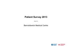 Patients Survey 2013, Full report