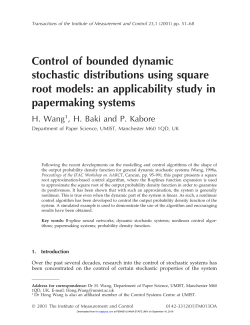 Control of bounded dynamic stochastic distributions using square