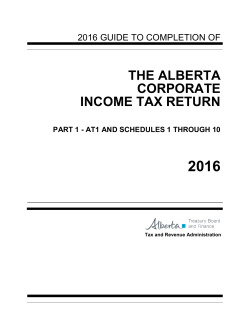 Guide to AT1 Alberta - Alberta Treasury Board and Finance