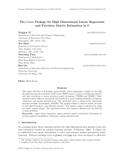The flare Package for High Dimensional Linear Regression and