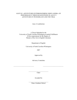 Alice K`s adventures interroscribing simulandra: of