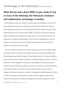 Technology in the Holocaust |Sample Essay