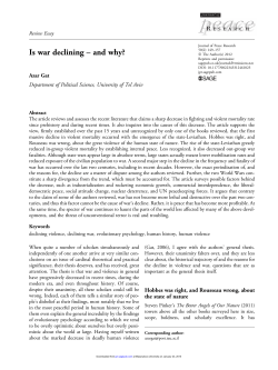 Is war declining - IS MU