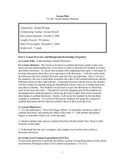 Cardinal Directions Lesson Plan