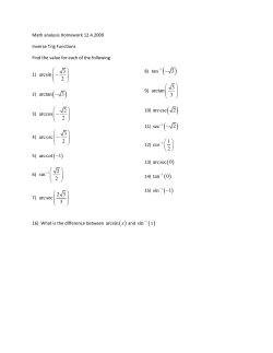 arctan 3 - arccot 1- tan 3 - arccsc 2 sec 2 - arcsec 0 tan