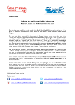 Press release Rudisha: 3rd world record holder in