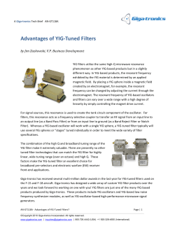 Advantages of YIG Filters - Giga