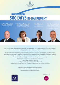 500 days in government - Property Council of Australia