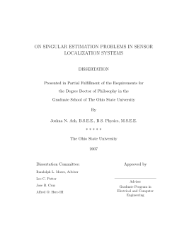 on singular estimation problems in sensor localization systems
