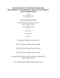 development of mems sensors for measurments