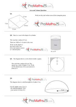 Area and Volume Questions Q1. Work out the total surface area of
