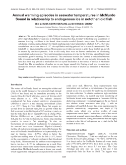 Annual warming episodes in seawater temperatures