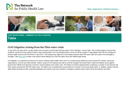 FLINT WATER CRISIS SUMMARY OF CIVIL LITIGATION Table
