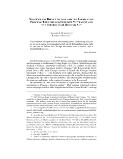 Non-Violent Direct Action and the Legislative Process