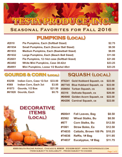 DECORATIVE ITEMS (local) SQUASH (local) PUMPKINS (local)