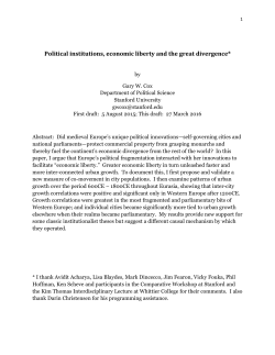 Political institutions, economic liberty and the great divergence*
