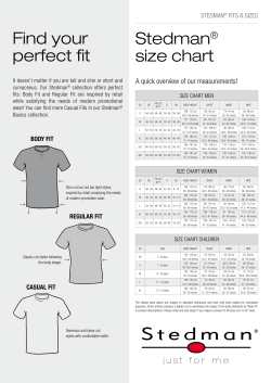 Stedman® size chart Find your perfect fit