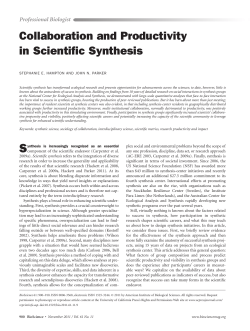 Collaboration and Productivity in Scientific Synthesis