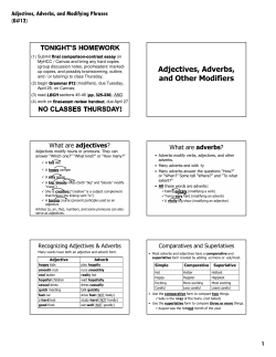 Adjectives, Adverbs, and Modifying Phrases