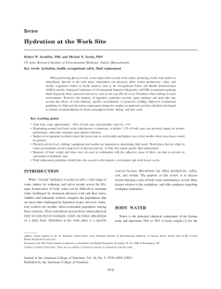Hydration at the Work Site