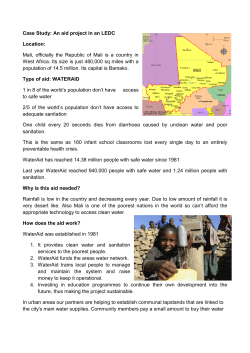 Case Study: An aid project in an LEDC Location: Mali, officially the