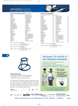 2nd Source TO-14A/TO-15 Gas Calibration Standards