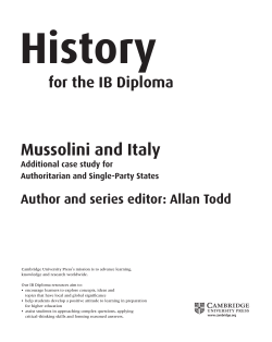 Mussolini and Italy - Mr. O`Sullivan`s World of History