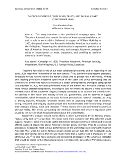 THEODORE ROOSEVELT, "FREE SILVER, TRUSTS, AND THE
