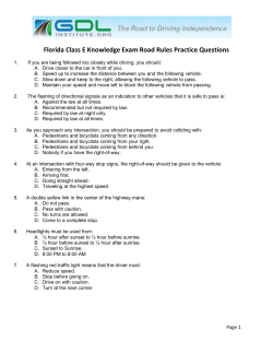 Florida Class E Knowledge Exam Road Rules
