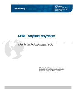 CRM &ndash; Anytime, Anywhere
