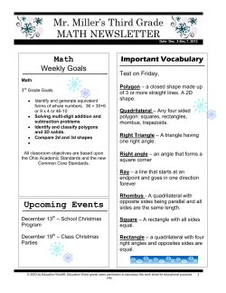 Mr. Miller`s Third Grade MATH NEWSLETTER