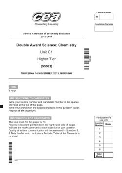 Higher Tier, Unit C1