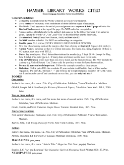 hamber library works cited
