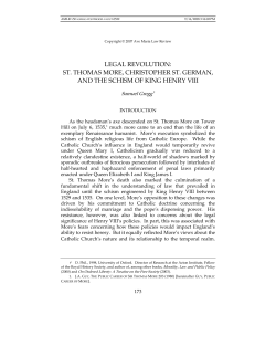 legal revolution: st. thomas more, christopher st