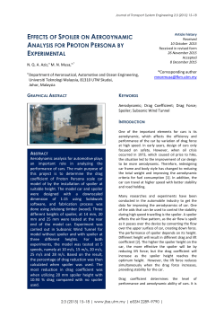 EFFECTS OF SPOILER ON AERODYNAMIC ANALYSIS FOR