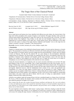 The Tragic Hero of the Classical Period