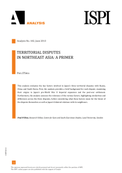 territorial disputes in northeast asia: a primer