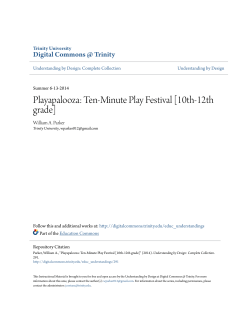 Ten-Minute Play Festival - Digital Commons @ Trinity
