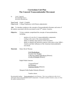 The Concord Transcendentalist Movement