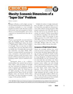 Obesity: Economic Dimensions of a "Super Size" Problem