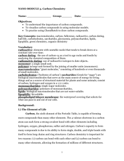 Nano-Module 3: Carbon Chemistry