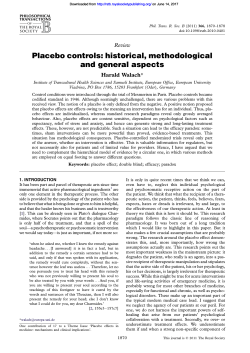 Placebo controls: historical, methodological and general aspects