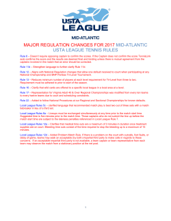 2017 USTA Mid-Atlantic Procedures