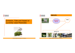 Emission, Fate and Impact of Currently Used Pesticides