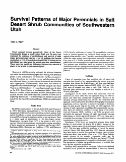Survival Patterns of Major Perennials in Salt Desert Shrub