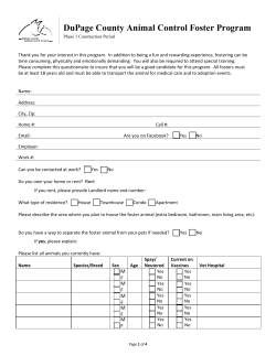 DuPage County Animal Control Foster Program